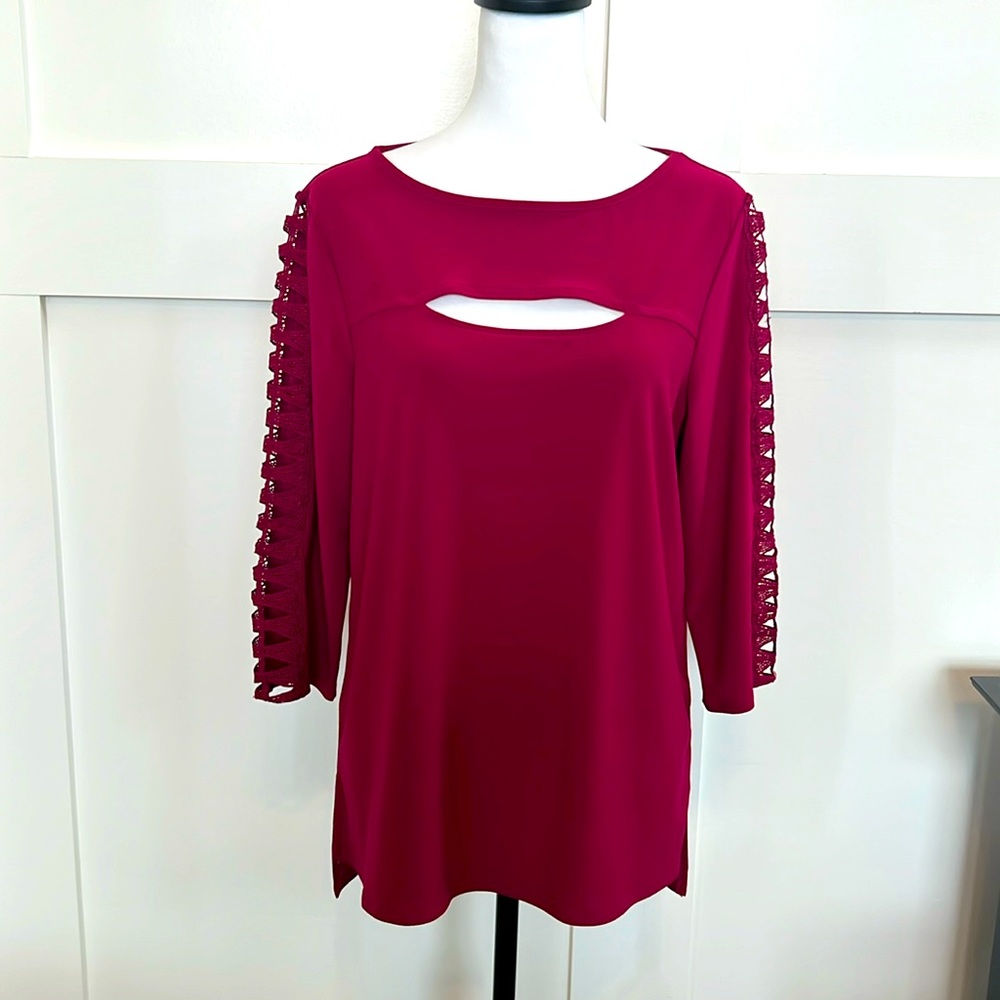 NWOT Love Scarlett Peekaboo Long Sleeve Top